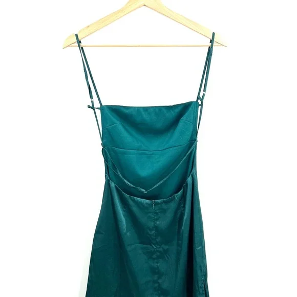 Lucy in the Sky satin slip dress y2k 90 retro green main character chic XS - Picture 7 of 15